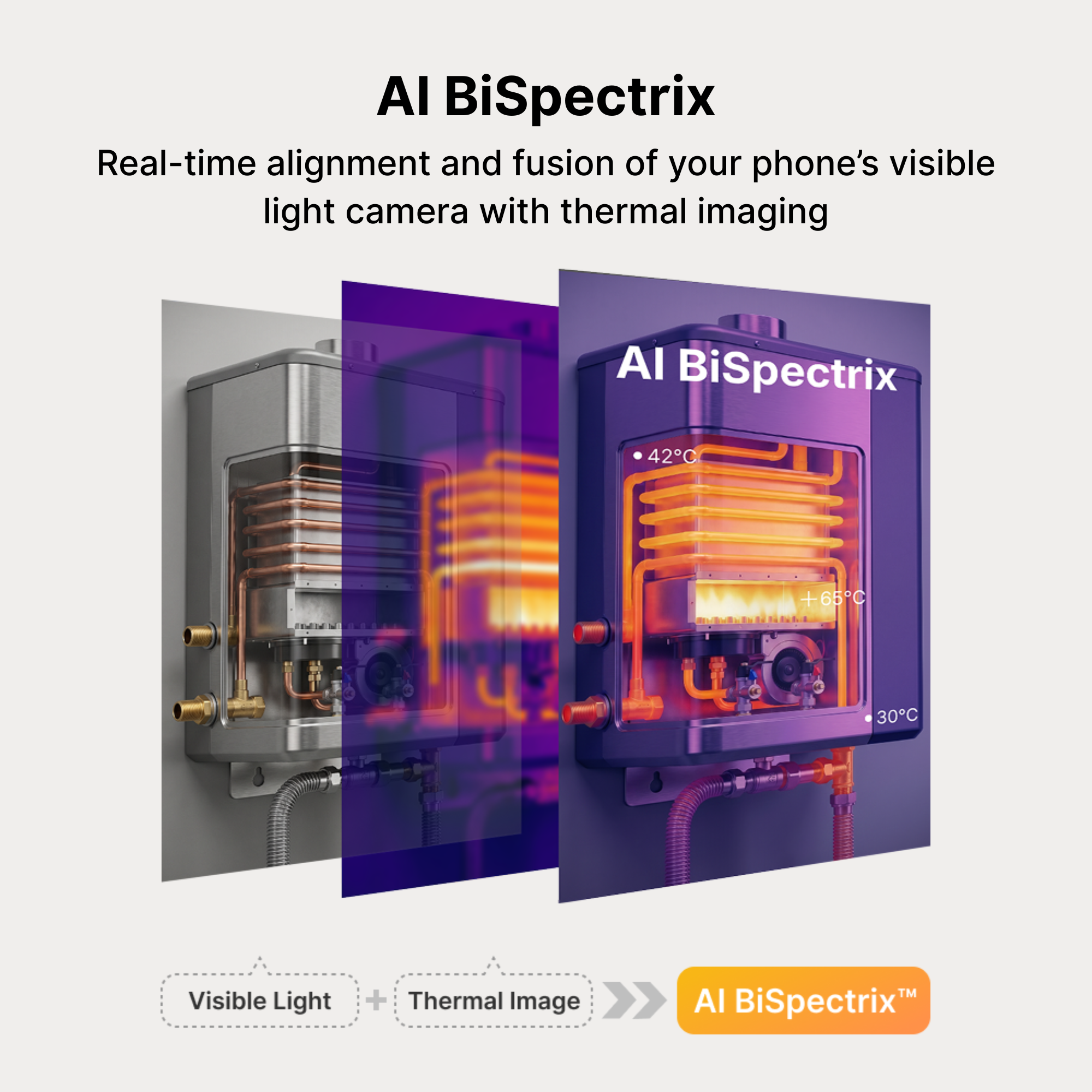 Magic AI BiSpectrix aligns your phone's camera with thermal imaging in real time.